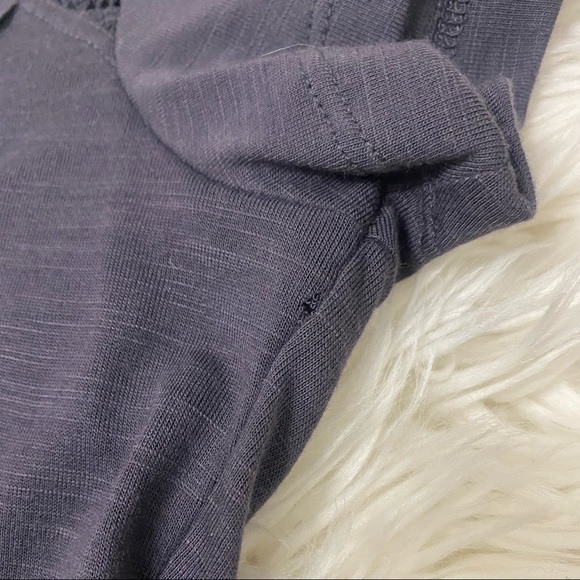 Marika | Lace Ruffle Detail Short Sleeve Activewear Tee Purple Gray Heather - Picture 8 of 14